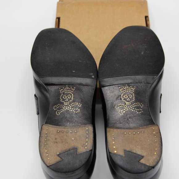 Used Men\'s black leather Barker Black Cross Bone Loafers Size 12 ½ main image 7